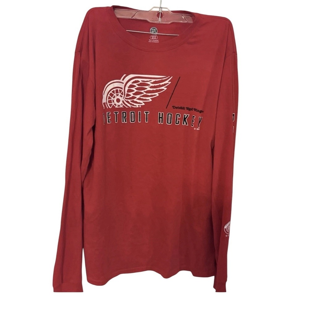 Detroit Red Wings NHL Long Sleeve T Shirt Mens Medium Red Hockey Logo